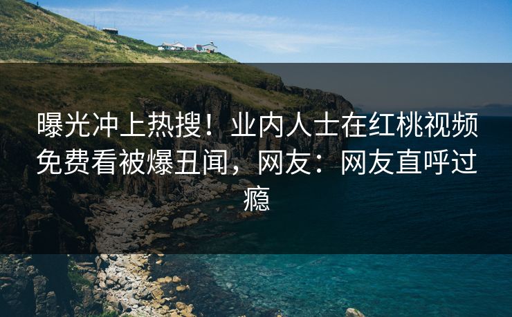 曝光冲上热搜！业内人士在红桃视频免费看被爆丑闻，网友：网友直呼过瘾