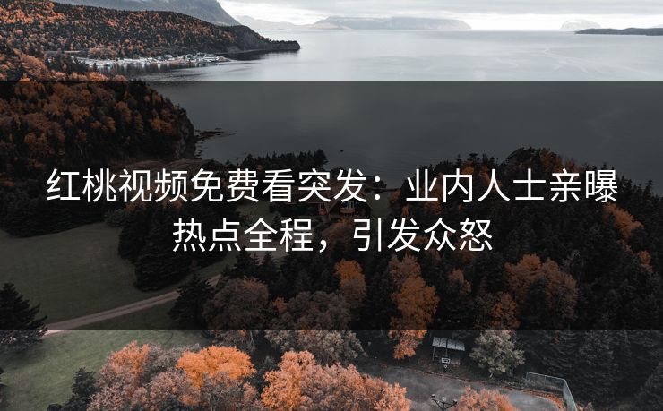 红桃视频免费看突发：业内人士亲曝热点全程，引发众怒