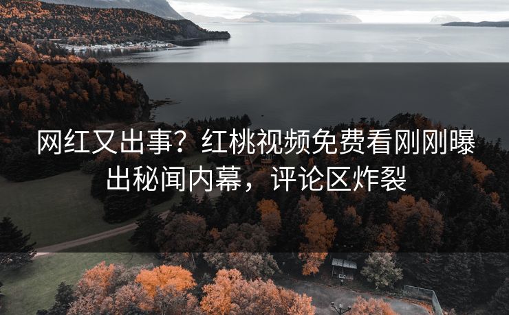 网红又出事？红桃视频免费看刚刚曝出秘闻内幕，评论区炸裂
