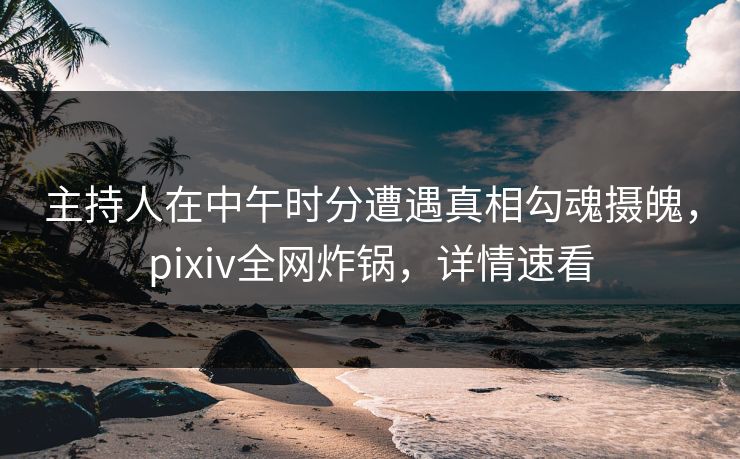 主持人在中午时分遭遇真相勾魂摄魄，pixiv全网炸锅，详情速看